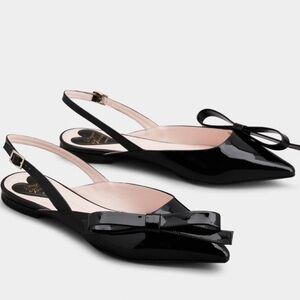 Roger Vivier Patent Leather Slingback Flat